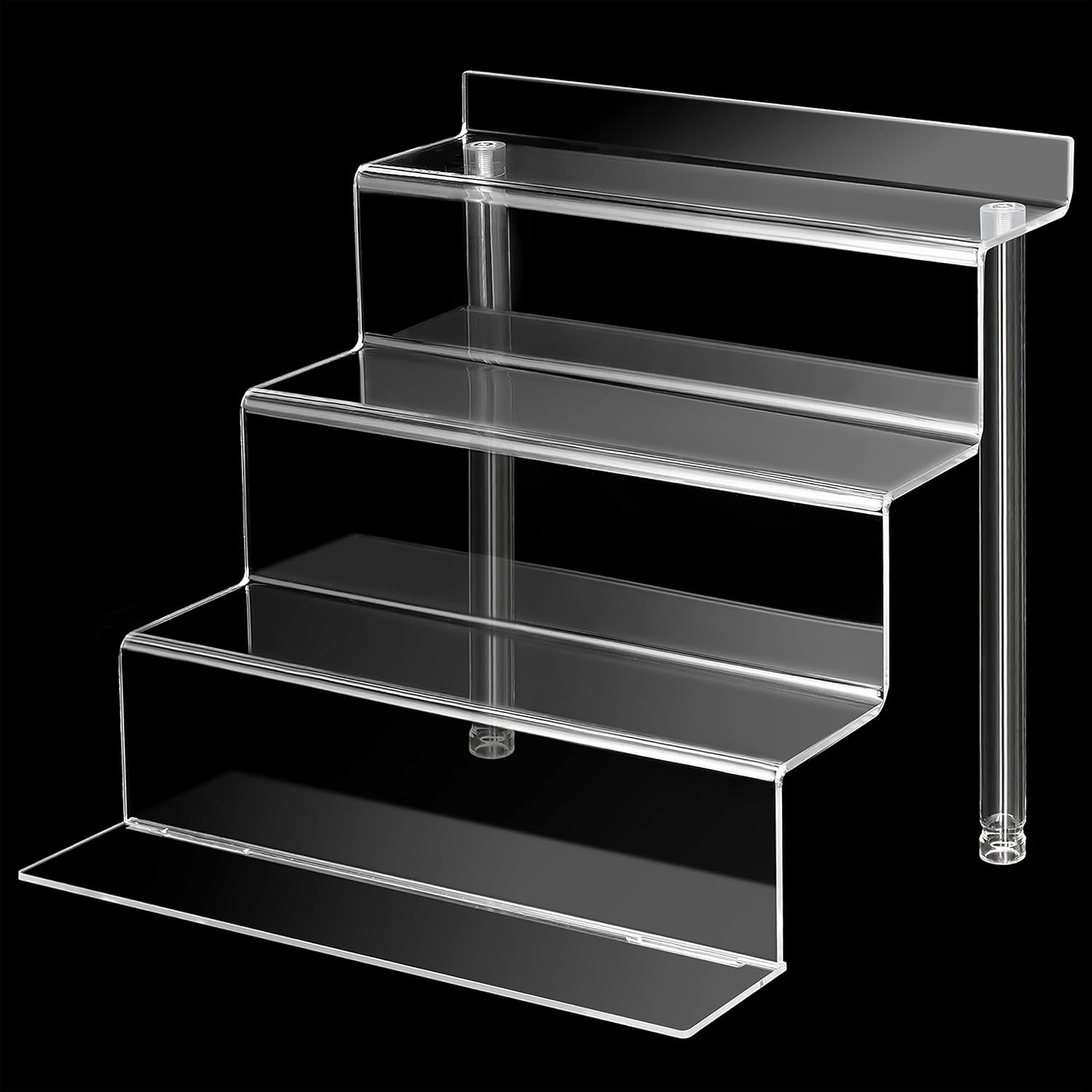 12‑inch Clear Acrylic 4‑Tier Display Stand with Removable Step